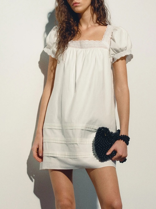 Reformation Dresses & Skirts - new Reformation Joliette mini dress with eyelet details in white cotton